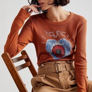 Free People the cure heart shrunk long sleeve